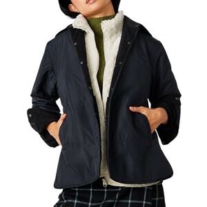 Dare To Roam DTR Vulcan Work Jacket Black Recycled Nylon Sherpa Lined Womens M